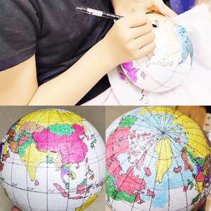 地球仪diy高清中文手绘涂色自制款学生用初中生儿童早教模型手绘制作