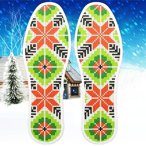 小格鸿运玫瑰十字绣鞋垫不掉色几何全棉布舒适透气手工刺绣半成品