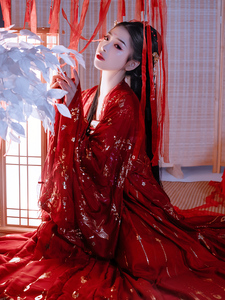 汉时光汉服女【凤翎】原创秋季6米大摆齐胸仙气襦裙大袖衫中国风