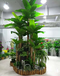仿真绿植大厅假树香蕉树塑料花墙角植物盆栽客厅装饰假花假芭蕉树