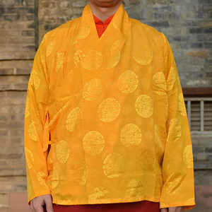 夏季藏传佛教喇嘛僧服唐装真丝上衣长袖服装男东噶东波法衣居士