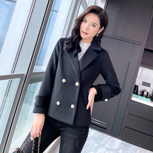 【奢姿】冬季新款胖妹妹气质翻领西装大码女装百搭休闲短外套