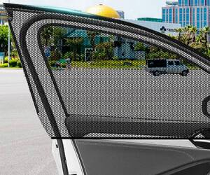 汽车车载防蚊纱窗黑纱网防晒隔热侧窗遮阳帘车窗轿车用防虫防蚊罩