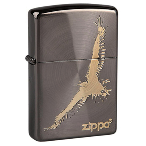 zippo打火机银色苍鹰展翅自由翱翔黑冰金鹰雄鹰展翅高飞专柜之宝
