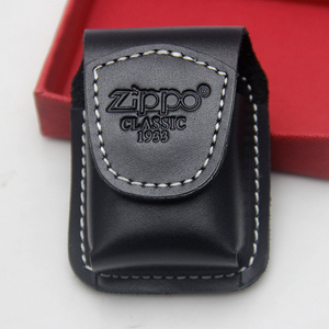 美国原装专柜正品之宝ZIPPO打火机皮套套包牛皮黑色棕色钢夹正版