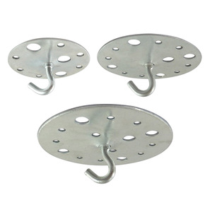 吊灯吸顶开口挂板镀锌多孔圆挂承重挂钩金属吊钩铁钩灯具五金配件