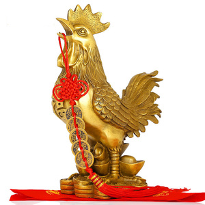 开光纯铜公鸡摆件金鸡元宝招财纳福元宝鸡家居客厅装饰工艺品辟邪