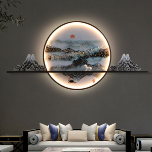 新中式壁灯壁画装饰