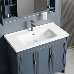 蒙娜丽莎洗脸盆50宽洗手台盆卫生间洗漱池陶瓷一体单盆洗面洗手盆