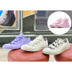 匡威converse allstar丝带蝴蝶结白丝绸粉色低帮