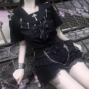 血液供给原创◆月落之匙改良哥特暗黑系金属配饰jk制服水手服夏款