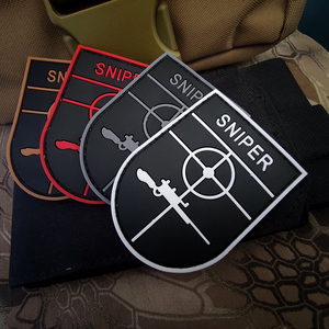 pvc软胶魔术贴章3d橡胶狙击手徽章臂章军迷士气章战术个性标志