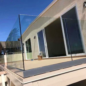 钢化玻璃楼梯扶手栏杆阳台护栏不锈钢立柱落地免打孔室外无框简约