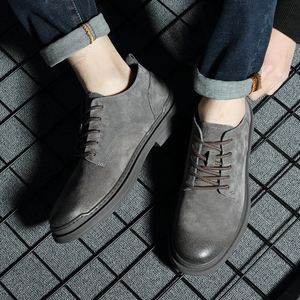 战狼男鞋2023秋季新款男士英伦真皮休闲鞋百搭潮鞋低帮工装马丁靴