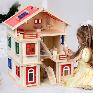 儿童宝宝房间豪华小屋女孩玩具礼物实木过家家公主别墅仿真娃娃屋