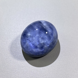 天然巴西蓝发晶蓝线石天空蓝草坪花蛋面裸石挂件挂坠吊坠水晶饰品