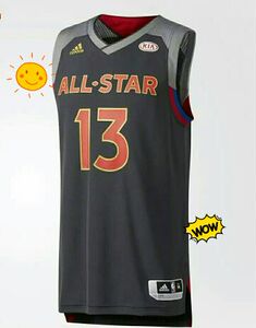 虎扑鉴定 阿迪达斯 nba火箭哈登球衣 2017全明星战袍 cf2283 3xl