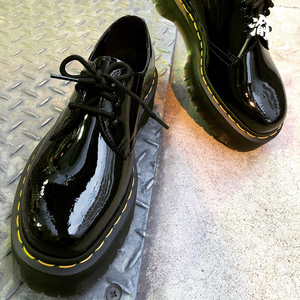 美国代购Dr.Martens 1461 Quad 松糕厚底 漆皮3孔 低帮马丁靴皮鞋
