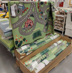 宜家 斯塔斯代儿童地毯爬行垫游戏宝宝卡通图案毯130x133国内代购