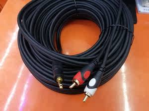 电脑连接音响喇叭线纯铜超粗3.5一分二音频线3.5转2莲花1.8米