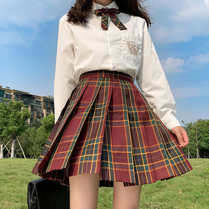 兔姬舍山楂树 jk制服裙正版原创全套格裙现货掉落日系同格半身裙