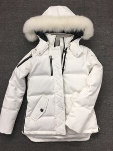 2021尾单加拿大枫叶小剪刀羽绒服女 大毛领男女情侣款3q外套