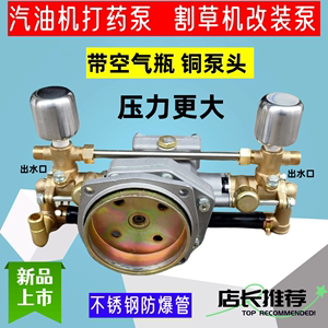 割草机改装打药柱塞泵空气瓶四冲程汽油机动喷雾器农用铜泵带气室