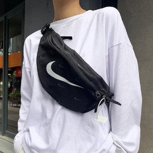 耐克nike 男女小logo满印轻便运动休闲单肩腰包斜挎包 dq6954-010