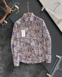 dior迪奥 22春秋款老花字母印花休闲潮流衬衫男满身涂鸦时尚百搭