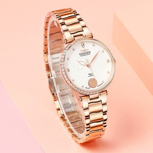 【折扣联系客服】古尊手表女二代星座表镶真钻进口机芯女表6178