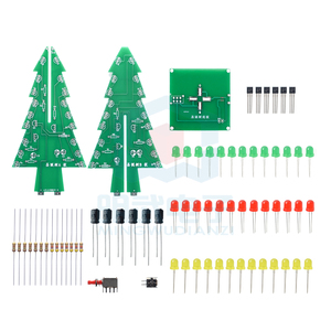 立体彩色圣诞树 LED流水灯 闪光树 电子DIY制作  散件套件