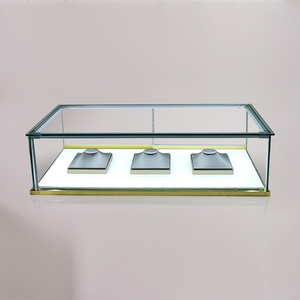 透明玻璃小型台面桌面珠宝首饰展示柜定制防尘收纳展柜饰品柜带锁