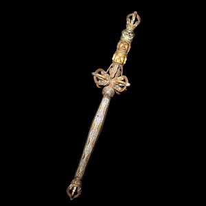 【三叉杖 莲师天仗 金刚杵】西藏 天铁 老法器 锉金锉银锉紫铜