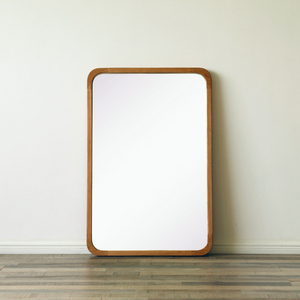 00aa080819淘宝北欧日式实木框穿衣镜黑胡桃樱桃木家用原木落地全身