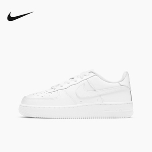 Nike耐克女大童鞋AIR FORCE 1空军一号纯白运动鞋板鞋DH2920