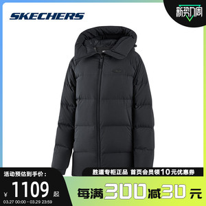 Skechers斯凯奇冬季女时尚运动服保暖舒适夹克外套棉羽服P422W002