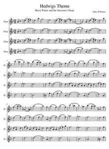 哈利波特与魔法石 hedwigs theme 海德薇格主题 笛子四重奏总谱