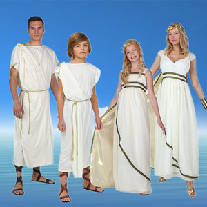 05天使的诱惑吧淘宝古罗马雅典娜神话故事白色连衣裙 万圣节希腊