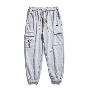 nike耐克灰色卫裤男春夏款宽松束脚运动裤阔腿休闲长裤子工装裤男