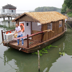 卧室房船马尔代夫木船 茅草屋船 普吉岛木船 外国木船 东南亚木船