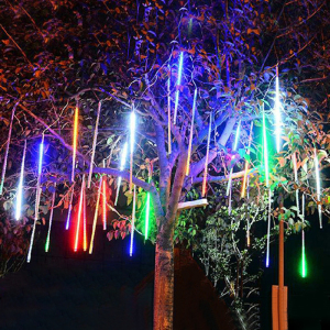 太阳能流星雨彩灯led装饰灯串户外防水布置露台挂树上树灯线条灯