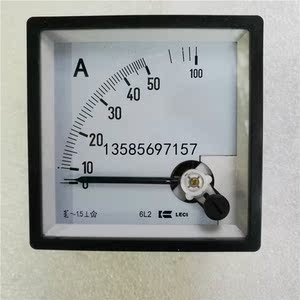 乐磁leci交流指针式电流表安装式电流表6l2-a 82t1 0-50a直通表