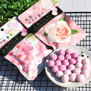 日本进口糖果零食香口糖 嘉娜宝kracie果漾玫瑰/樱花香体软糖32g