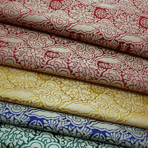 中国风提花丝绸纺云锦面料蒙古袍藏族服装裱画糊盒装饰手工布料