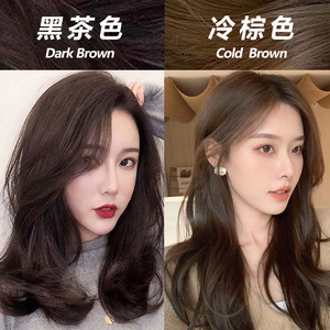 黑茶冷棕摩卡棕色染发膏剂2021流行色无需褪色女纯植物自己染正品