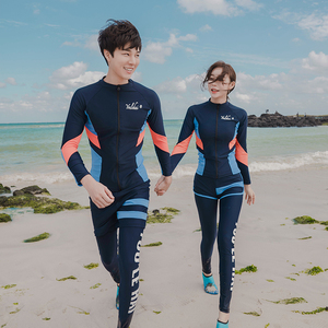 韩国新款情侣游泳衣男女分体可爱时尚运动版遮肚显瘦保守温泉泳装