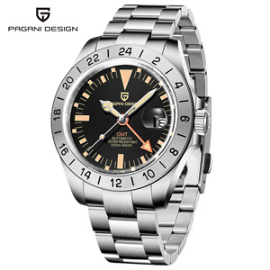 伯佳尼pagani design男士自动机械手表gmt运动防水夜光男表pd1693