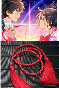 新海诚你的名字立花泷三叶周边手绳手链三叶头绳红发带手工编织