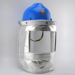 配安全帽铝箔隔热头罩 铝箔面罩 高温防护面屏抗辐射热高温面屏