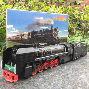 升辉1:87怀旧蒸汽内燃机车前进2型声光回力合金火车模型玩具套装